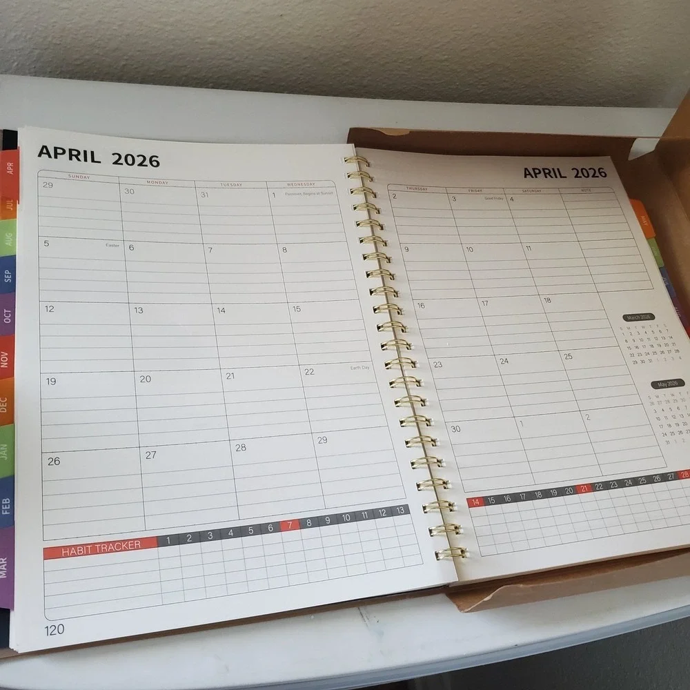 2025-2026 Academic Planner Spiral Bound Weekly Monthly with Stickers & Ruler